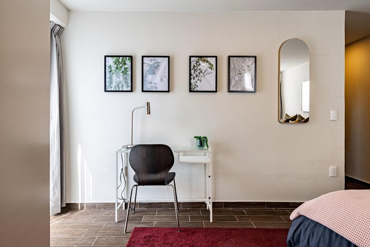 Simple, clean workspace for those needing a quiet spot to focus.