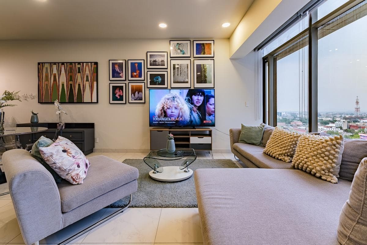 Inviting seating area with plenty of natural light.
