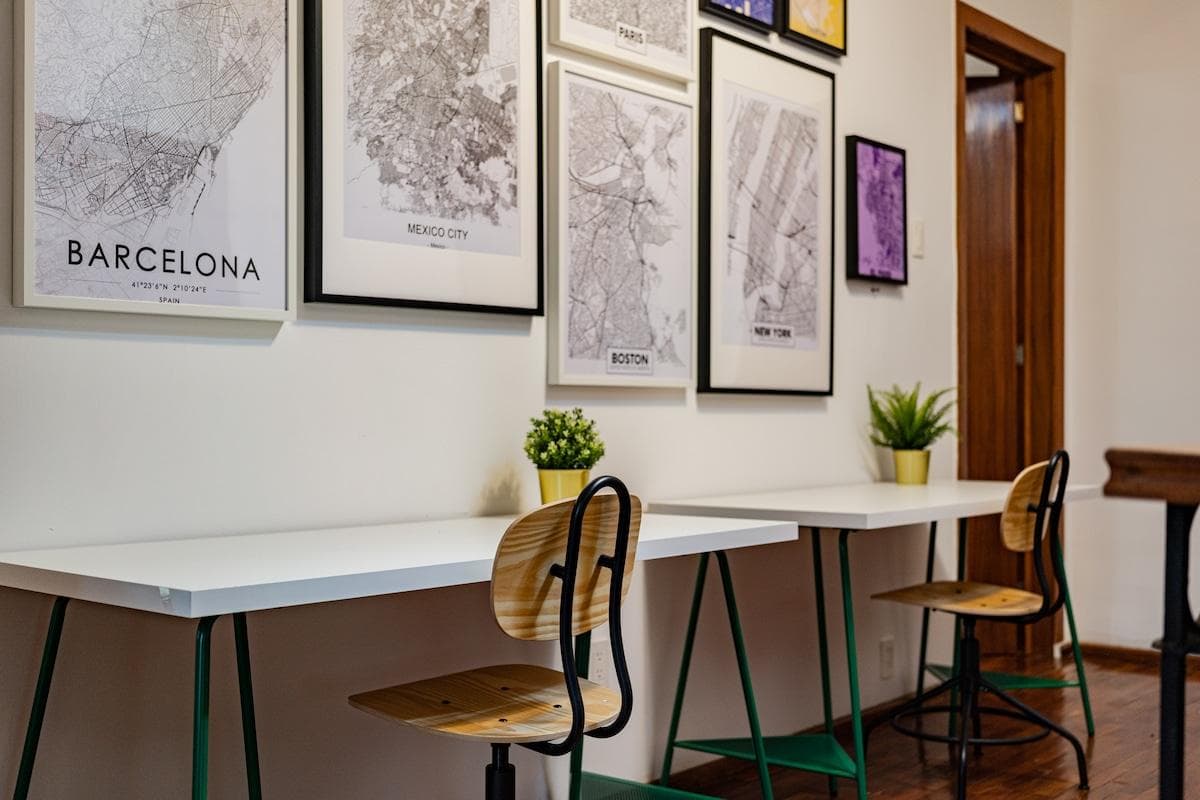 Quiet workspace area with natural light, perfect for remote work.